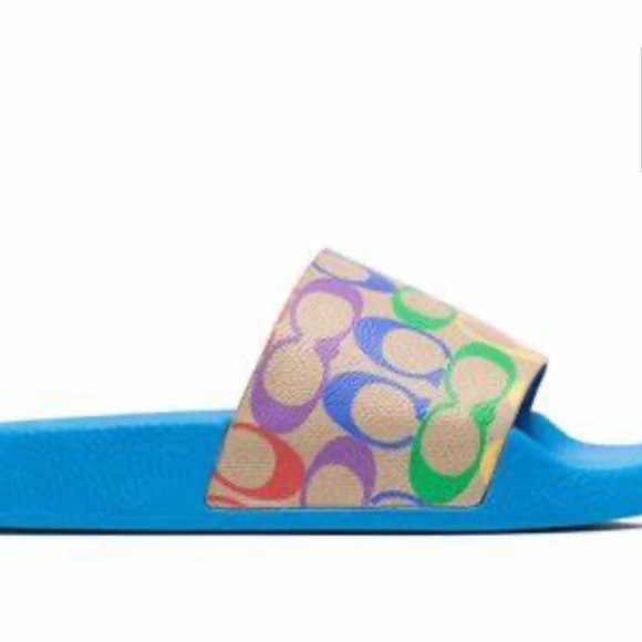 COACH Signature Slide In Rainbow Signature Canvas SIZE 12 Men’s NWOB - Picture 5 of 6